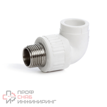 Угол 90° Fusitek комб. с нар. р. PPR (W) - 20 x 1/2" (10 шт / 160 шт)