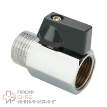 Кран шаровый AQUALINK MINI НН 1/2 хром (черная ручка)