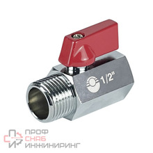 Кран шаровой Valfex латунь красный Ду1/4" Ру10 мини флажковая рукоятка VF.331.NB.014