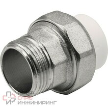 Муфта THERMOLIGHT комбинированная разъемная PP-R НР 20х3/4" белый (10/250)