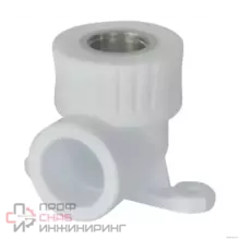 Угольник РосТурПласт PP-R бел комб Дн20х1/2" ВР с креплением 10797