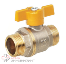 Кран шаровой Баз 11Б27п Dn15 Pn40 газ нр/нр бабочка никель, серия Standart