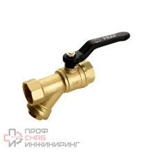 Кран шаровой со встроенным косым фильтром Frap 3/4" ВР-ВР, со стальной рукояткой 3/4" x 3/4"