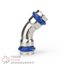 Угольник 45° двухраструбный Varmega Inox Press 28x28