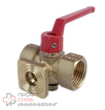 Кран для манометра 3-х ходовой латунь с рукояткой с фланцем 11б18б� (ф)  G1/2" Ру16 SantechSystems