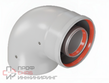 Отвод промежуточный раструбный Rommer 90 гр. 60/100 (наружный диаметр мама/папа)