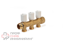 Коллектор сборный Giacomini R583V с регулирующими клапанами, 4 выхода 3/4 НР (евроконус)