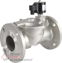 Клапан электромагнитный DN.ru VS631-NF-NC-220VAC Ду80 Ру10, соленоидный двухходовой, корпус - нержавеющая сталь 304, уплотнение - NBR, фланцевый, нормально-закрытый, пилотный, катушка - 220В DAR