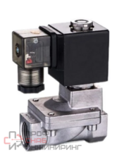 Клапан электромагнитный DN.ru VS431-VT-NC-24VDC 1 1/4" Ду32 Ру16, соленоидный двухходовой, корпус - нержавеющая сталь 304, уплотнение - Viton, резьбовой, нормально-закрытый, пилотный, катушка - 24В