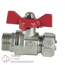 Кран шаровой обжимной VALFEX 16х1/2" никель