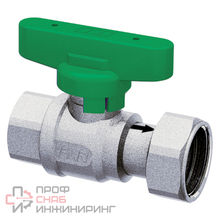 Шаровой кран FAR хром. с обрат.клапаном 1/2'ВР-3/4"накид.гайка бабочка зеленый