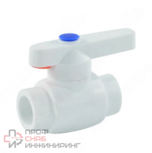 Кран шаровой стандартный проход PPR полипропилен 32, белый, РосТурПласт 27602