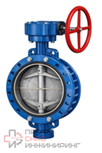 Затвор поворотный дисковый межфланцевый с тройным эксцентриситетом ИНТЕРАРМ Ду 500 Ру 16, корпус - углеродистая сталь WCB, диск - углеродистая сталь WCB, седло - 304