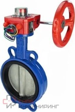 Затвор дисковый поворотный DN.ru WBV3432N-2W-Fb-H Ду125 Ру16, корпус - углеродистая сталь WCB, диск - нержавеющая сталь 316L, уплотнение - NBR, с редуктором HGBF RQN2-320Z с индикатором положения и датчиком обратной связи