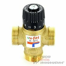 Клапан Uni-fitt Н 1" термосмесительный 35-60°С, Kvs 2,5 смешение боковое