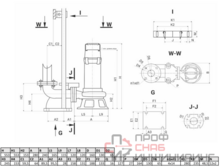 Канализационный насос Wellmix 65GNWQ 35-15-3.0 NE (3000Вт, 3х380В, кабель 8м) с режущим механизмом