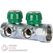 Коллекторы хромированные Stout, подключение 1/2" 1" х 2 х 1/2"