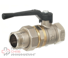 Кран шаровой Баз 11Б27п Dn25 Pn40 «американка» рычаг никель, серия Standart