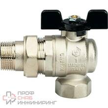 Кран шаровой STOUT ВР/НР полнопроходной угловой с "американкой", ручка бабочка 1/2