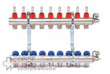 Колл.группа Uni-fitt 440E4309 1" х 9 вых 3/4" с расходомерами и термостатическими вентилями
