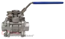 Кран шаровой муфтовый Сага 3-х сост. DN 32 (1 1/4") (42,4мм) AISI316 ISO5211