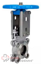 Задвижка шиберная DN.ru GVKR3131E-1W-Fb-S Ду150 Ру10 односторонняя, межфланцевая, шпиндель - выдвижной, корпус - нержавеющая сталь 304, шибер - нержавеющая сталь 304, уплотнение - EPDM, управление - штурвал, WENZ