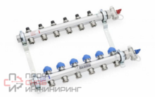 Коллектор, 1", HKV 7, выход-3/4" ЕК, нержавеющая сталь Rehau