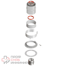 Начальный участок ROMMER вертикальный 60/100 в комплекте фланец