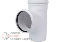 Тройник 87° 110-110, Rehau RAUPIANO Plus, раструб-труба, белый