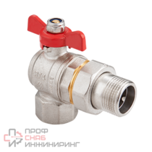Кран шаровой MVI Premium с полусгоном угловой ВН бабочка 1/2" полнопроходной PN40