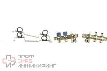 Коллекторная группа, 1", 8 контуров, размер отвода-3/4", с вентилями, Elsen