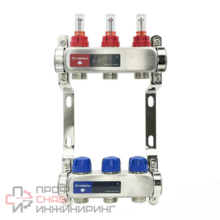 Группа коллекторная с расходомерами VARMEGA ВР 1" на 3 контура 3/4" EK
