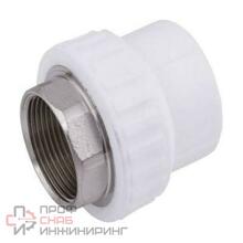 Муфта РосТурПласт PP-R бел комб п/ключ Дн90х3" ВР 28762