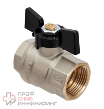 Кран шаровой латунный Hoobs ВР/ВР 3/4'' с ручкой-бабочкой чёрного цвета