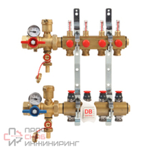 Комплект коллекторного узла Giacomini с динамическим регулированием расхода 1" x 18 /3 выс. расх.