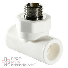 Фитинг Valtec полипропиленовый – тройник VTP.733.0.02004 с переходом на наружную резьбу