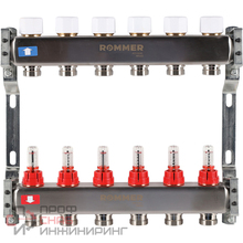 Коллектор из нержавеющей стали ROMMER RMS-1200 6 выходов с расходомерами