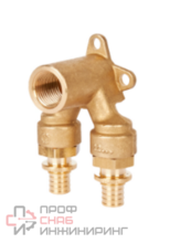 Угольник проточный настенный 20x1/2" для труб из сшитого полиэтилена, Stout