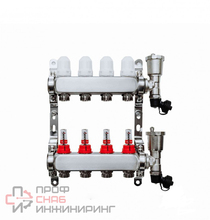 Коллекторная группа Grosseto с расходомерами 1" x 3/4" 4 выхода