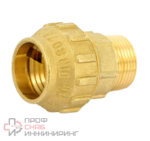 Соединитель Tiemme 50 х 1'1/2 с наружной резьбой латунный для ПНД труб