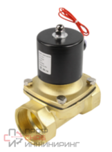 Клапан электромагнитный DN.ru VS100-VT-NC-220VAC 2" Ду50 Ру10 корпус - латунь, уплотнение - Viton, резьбовой, нормально-закрытый, прямого действия, катушка - 220В