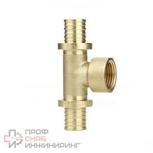 Тройник Varmega Slide-fit с внутренней резьбой 16х1/2" латунный аксиальный