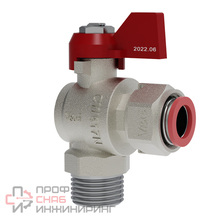 Кран шаровой VALOGIN угловой с накидной гайкой ВхН рукоятка-флажок 1/2