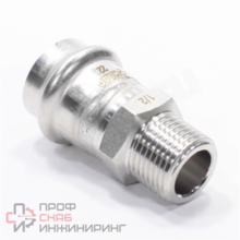 Переходник WAAG Heavy Inox 22-1/2" пресс-резьба сталь нержавеющая