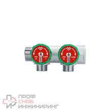 Коллектор регулирующий Varmega 3/4" на 2 выхода 3/4" ЕК хром (1 шт/ 48 шт)