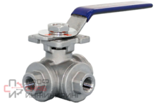 Кран шаровый трехходовой Newkey AISI304 DN20 (3/4") (CF8) PN40