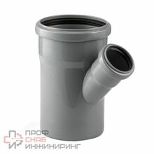 Тройник РосТурПласт PP-H серый б/н Дн50х40х45гр переходной в/к