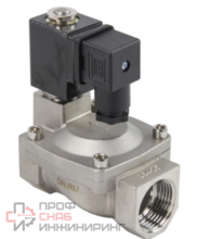 Клапан электромагнитный DN.ru VS431-VT-NC-24VAC 3/4" Ду20 Ру16 пилотного действия двухходовой, корпус - сталь нержавеющая 304, присоединение - внутренняя резьба, уплотнение - VITON, нормально-закрытый, катушка - 24В AC