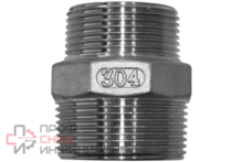 Ниппель резьбовой переходной нержавеющий, AISI304 DN25 х DN20 (1" х 3/4")  (CF8)  PN16