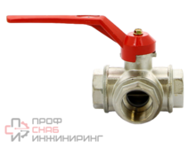 Кран ВВ 1' 3-ходовой тип T ручка